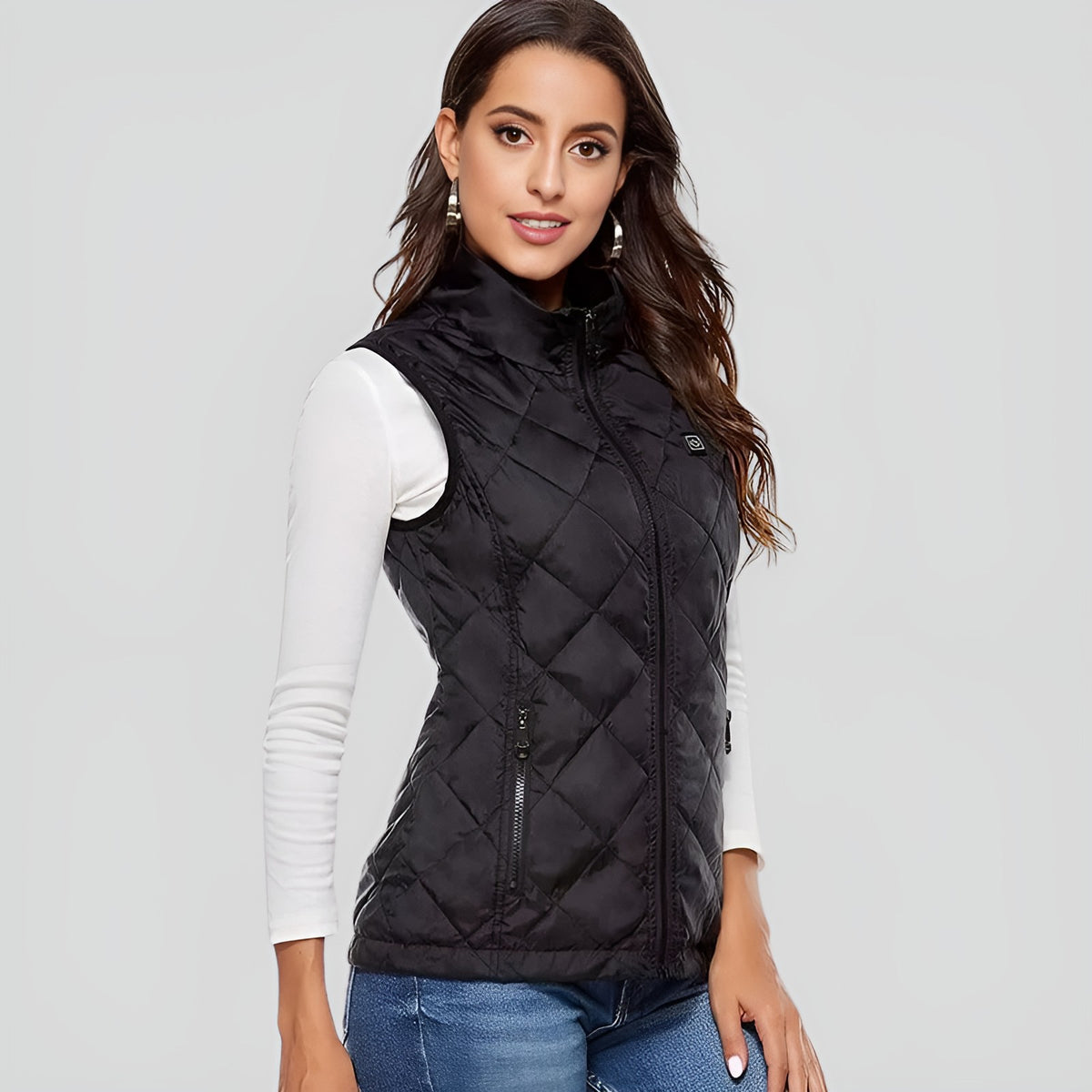 Women Electric Heated Vest with Nine Heating Zones and Dual Control Settings