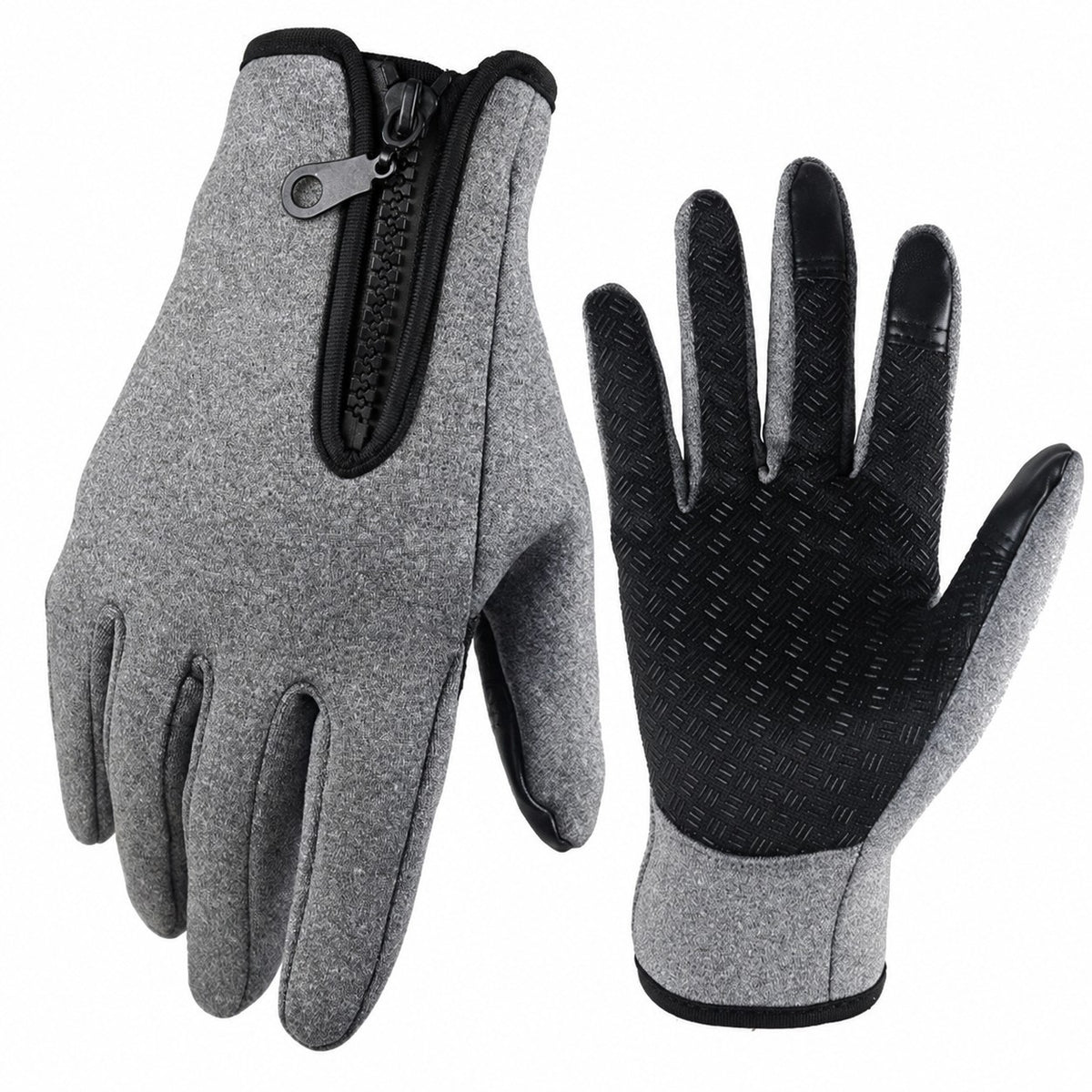 Fleece Lined Thermal Winter Gloves with Touchscreen Fingers and Anti Slip Grip