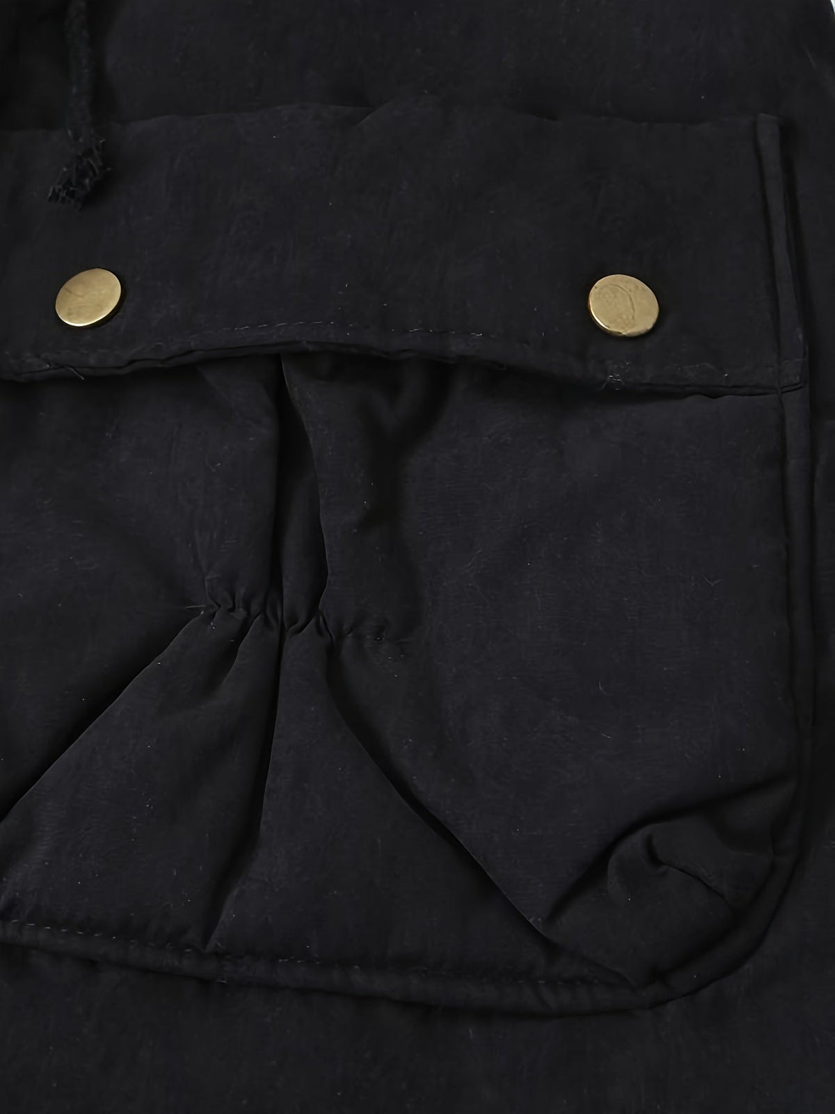 Mid Length Parka with Plush Lining and Adjustable Drawstring, Snap Button Closure