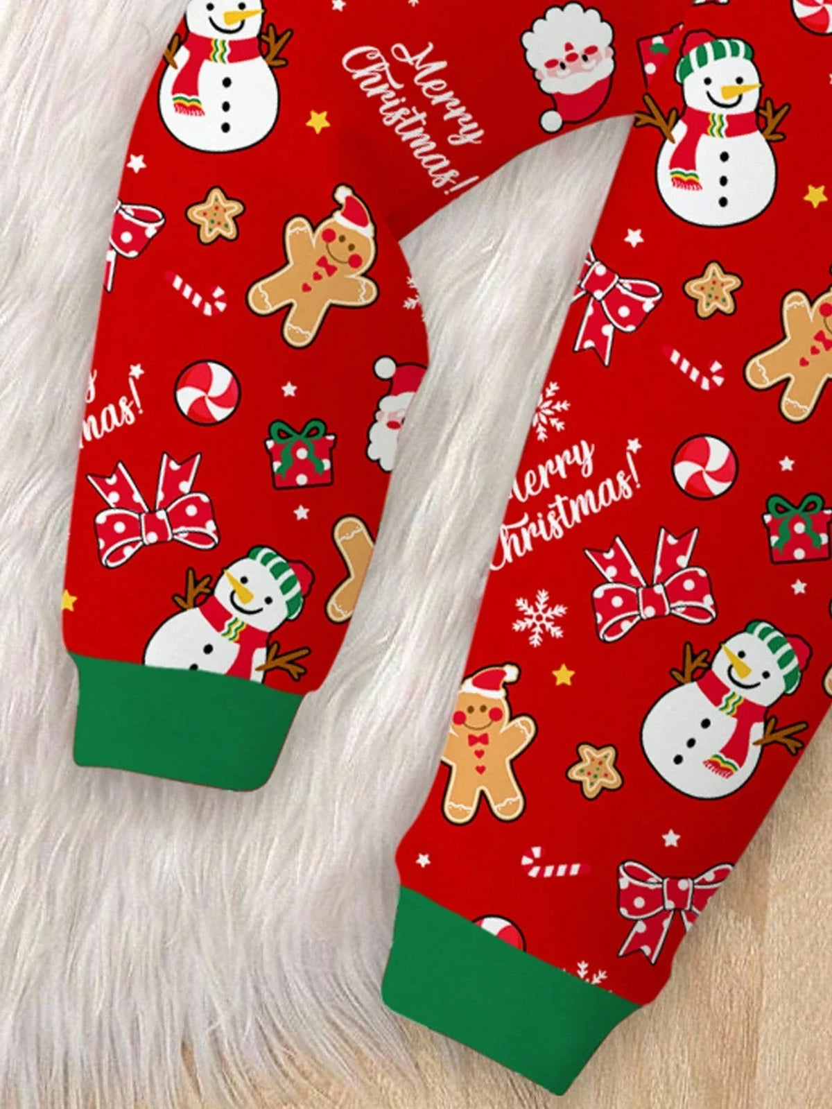 Childrens Two Piece Pajama Set with Thermal Lining and Christmas Graphics