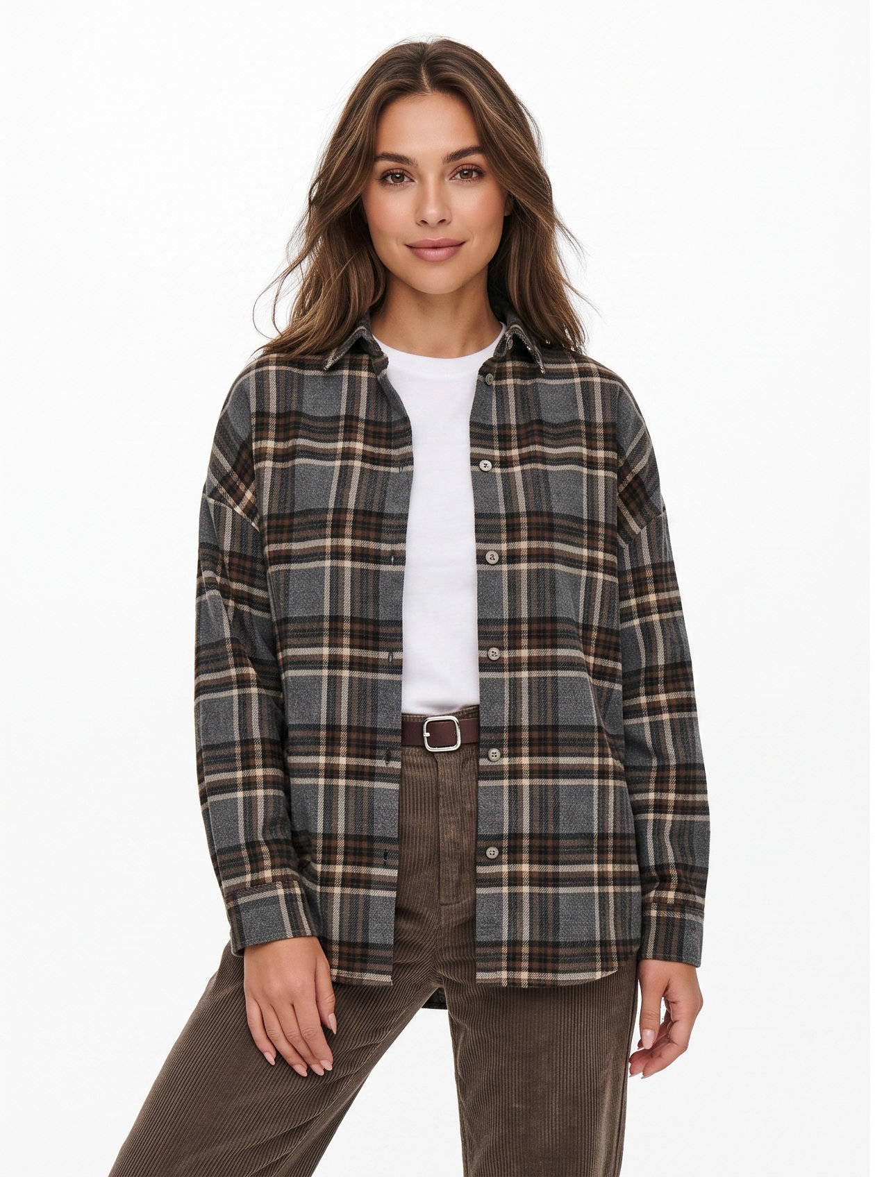 Plaid Flannel Shirts for Women, Buffalo Plaid Shirt, Oversized Long Sleeve Casual Button Down Blouse Top