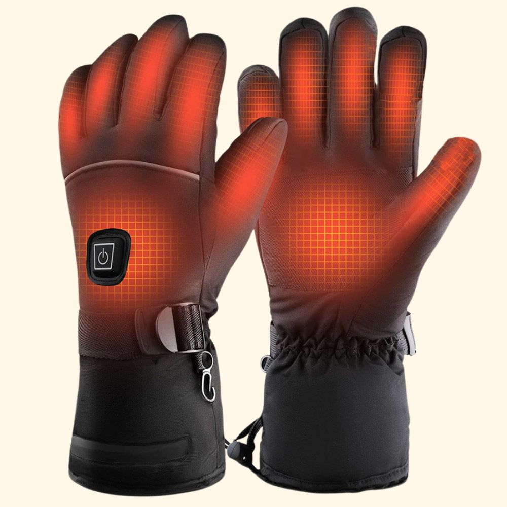 Heated Gloves with Carbon Fiber Elements and Touchscreen Fingertips, Rechargeable