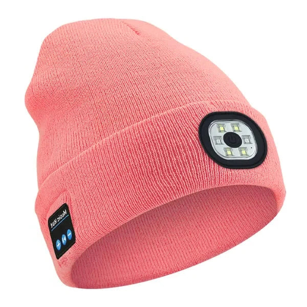 Wireless LED Beanie with Bluetooth Audio and Three Light Modes