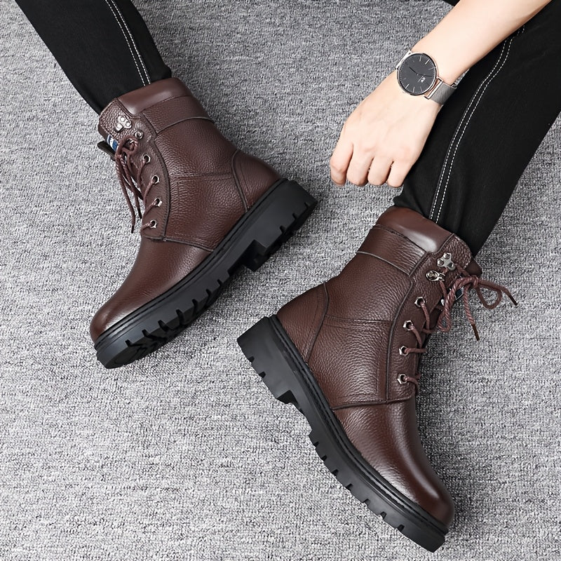 Insulated High Top Boots with Deep Tread Sole and Ankle Support for Winter