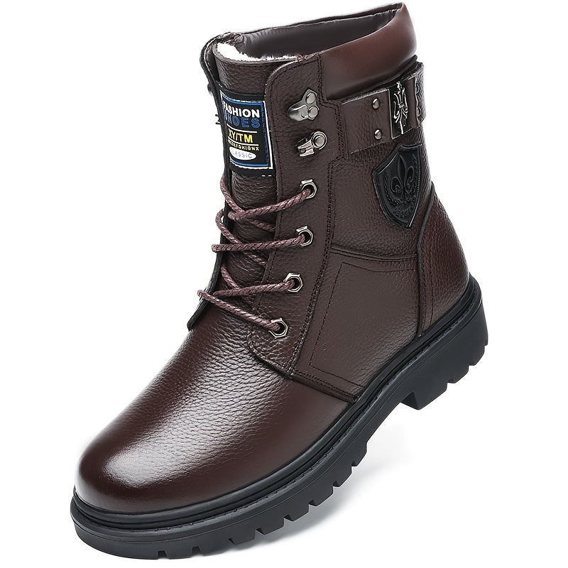 Insulated High Top Boots with Deep Tread Sole and Ankle Support for Winter