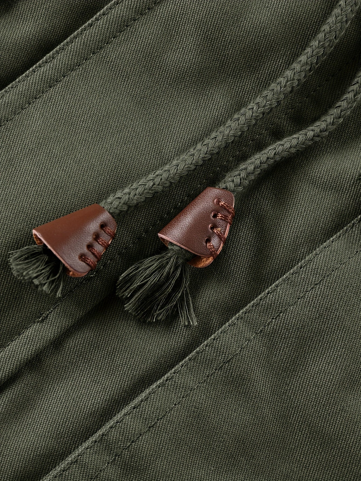 Mid-Length Hooded Jacket with Plush Lining and Adjustable Drawstring Hood