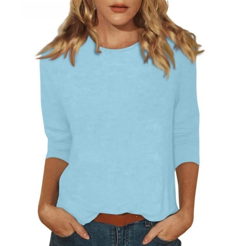 Women’s Long Sleeve Crewneck Top, Soft Casual Basic Shirt for Work and Everyday Wear