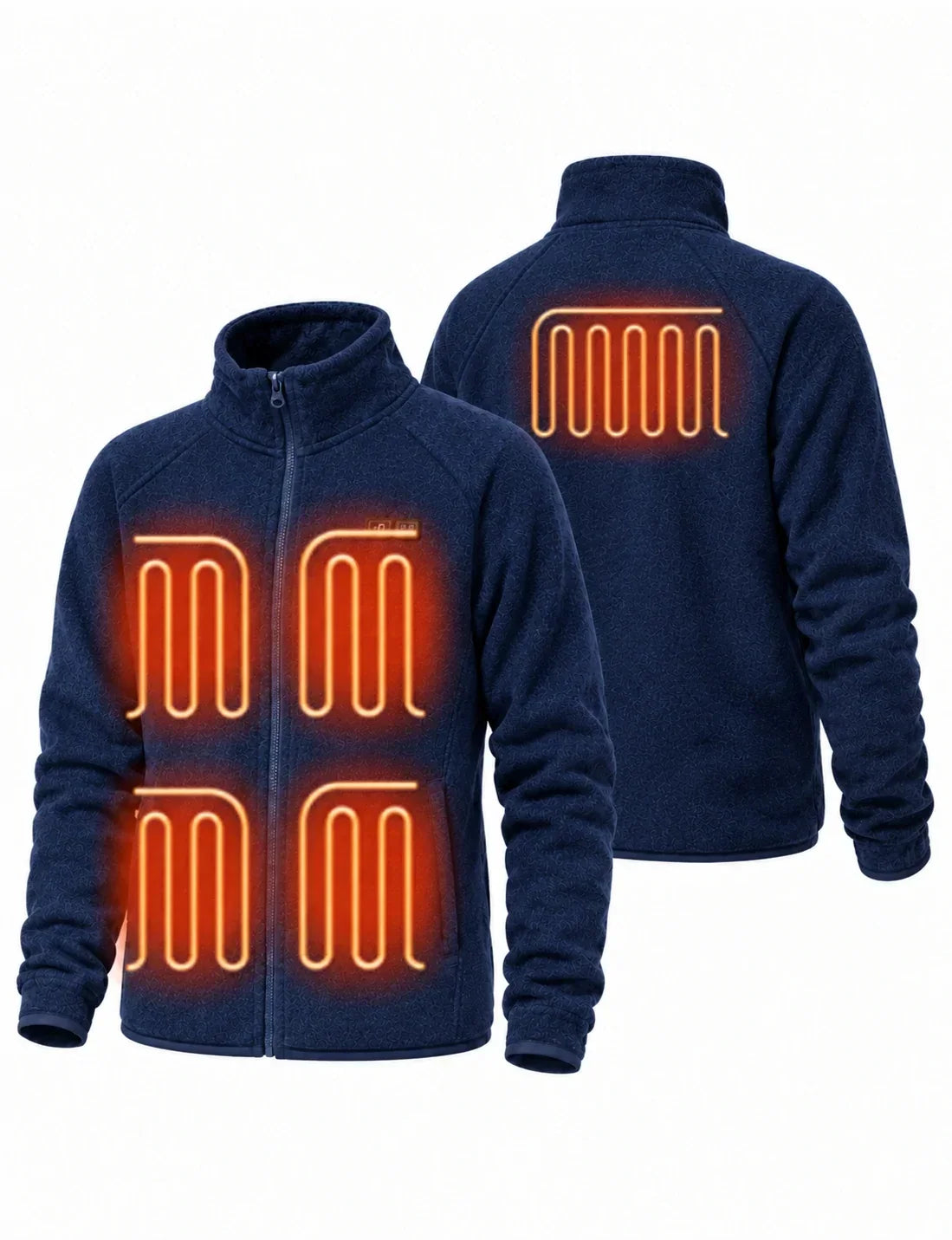 Heated Fleece Jacket with Five Carbon Fiber Zones and Universal Power Bank Charging