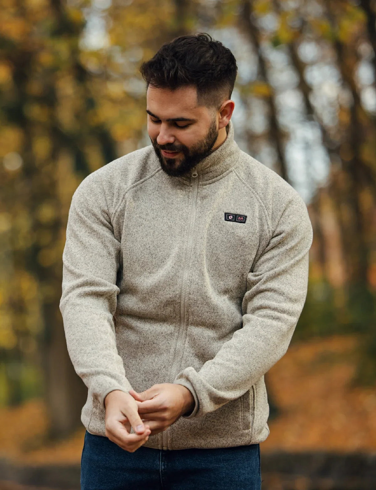 Heated Fleece Jacket with Five Carbon Fiber Zones and Universal Power Bank Charging