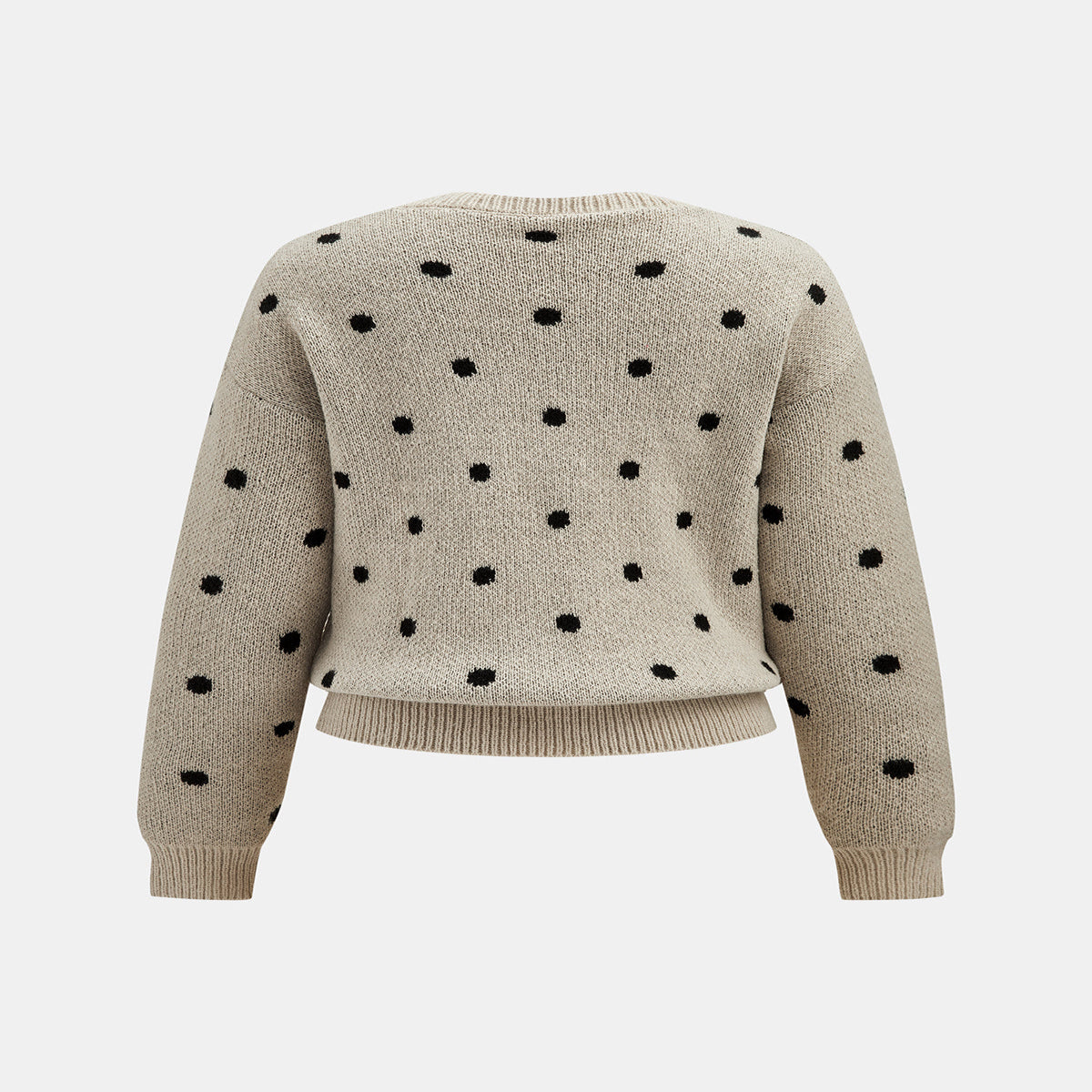 Womens Polka Dot Knit Sweater with High Stretch Fabric and Regular Fit