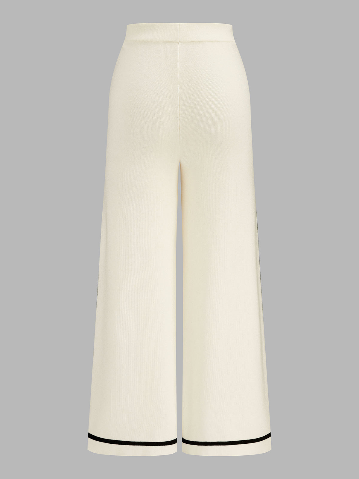 Ribbed Knit Lounge Set with Stretch Fabric and Elastic Waist Pants