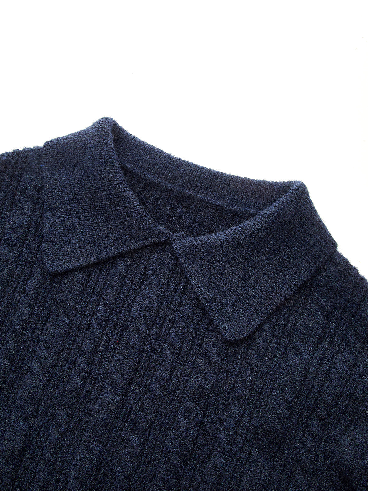 Knit Polo Sweater with Adjustable Neckline and High Stretch Fabric