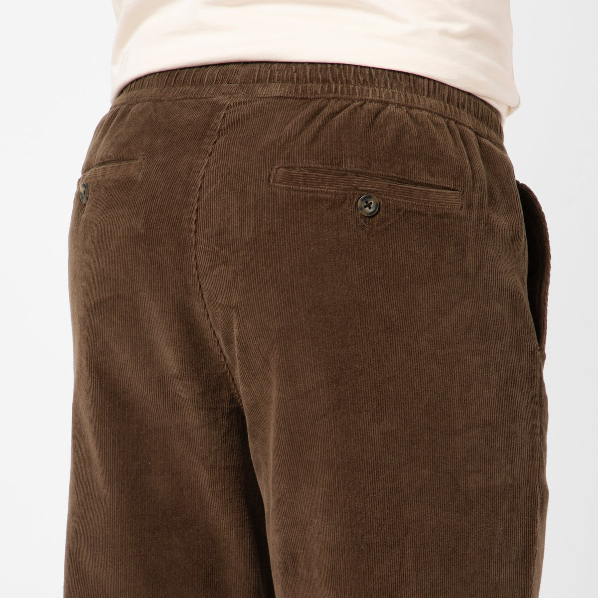 Corduroy Easy Pant Cocoa back on model