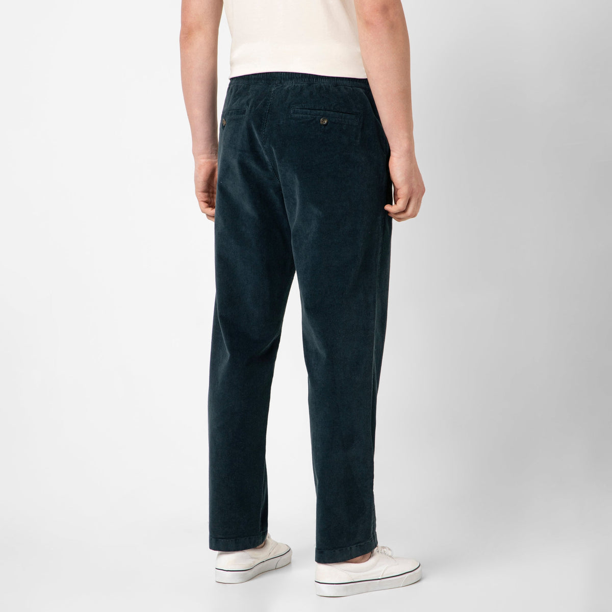 Corduroy Easy Pant Navy back on model