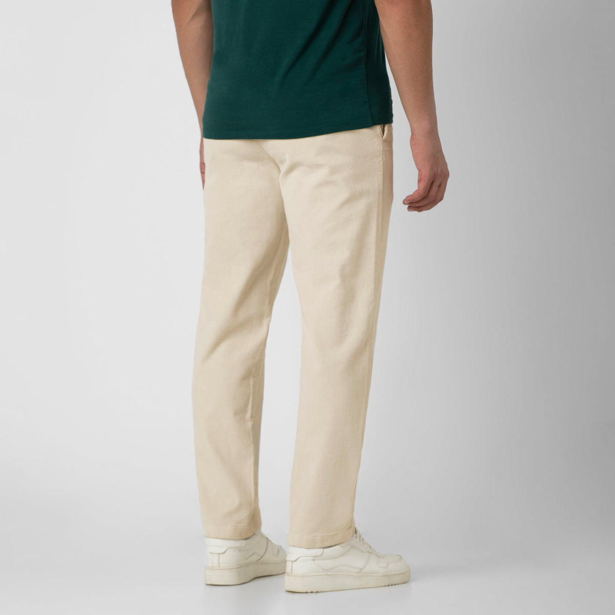 Corduroy Easy Pant Stone back on model