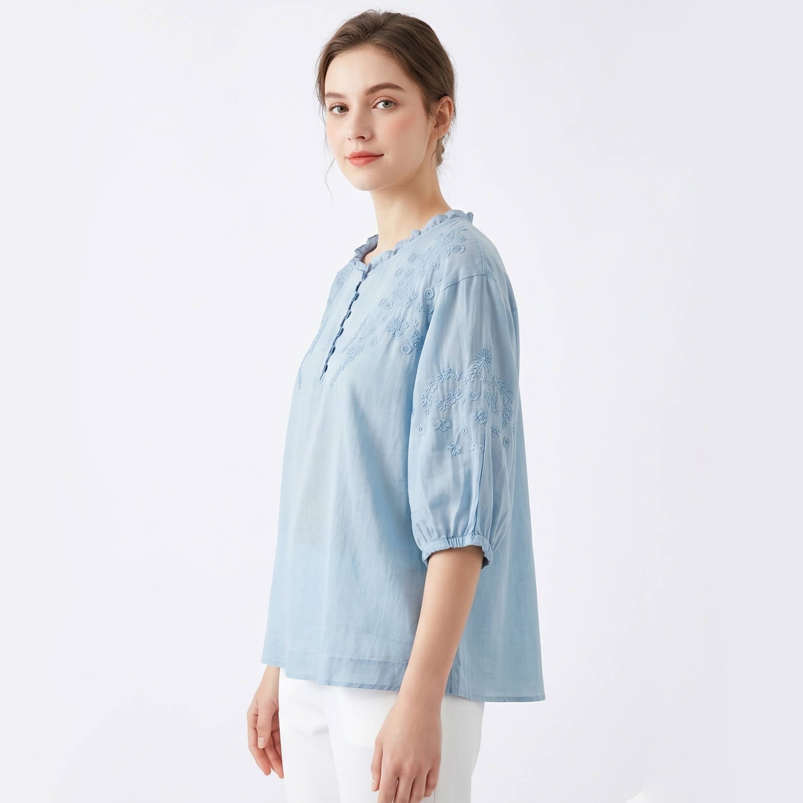 Floral Button Front Blouse, Stylish Women’s Casual Shirt for Daily Fashion
