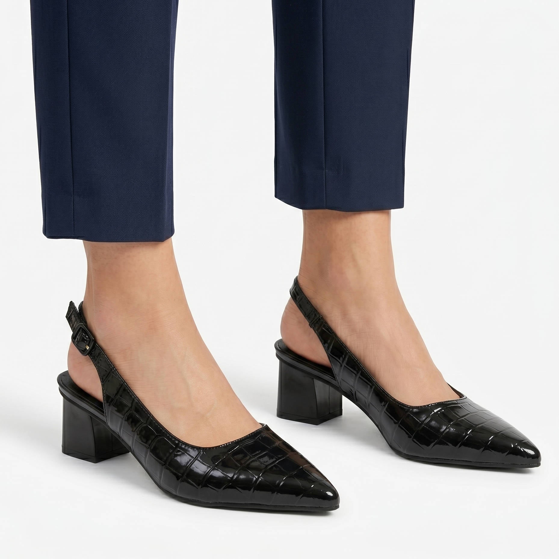 Women's Comfortable Wedge Dress Pumps, Fashion Block Heel Shoes for Work and Weddings