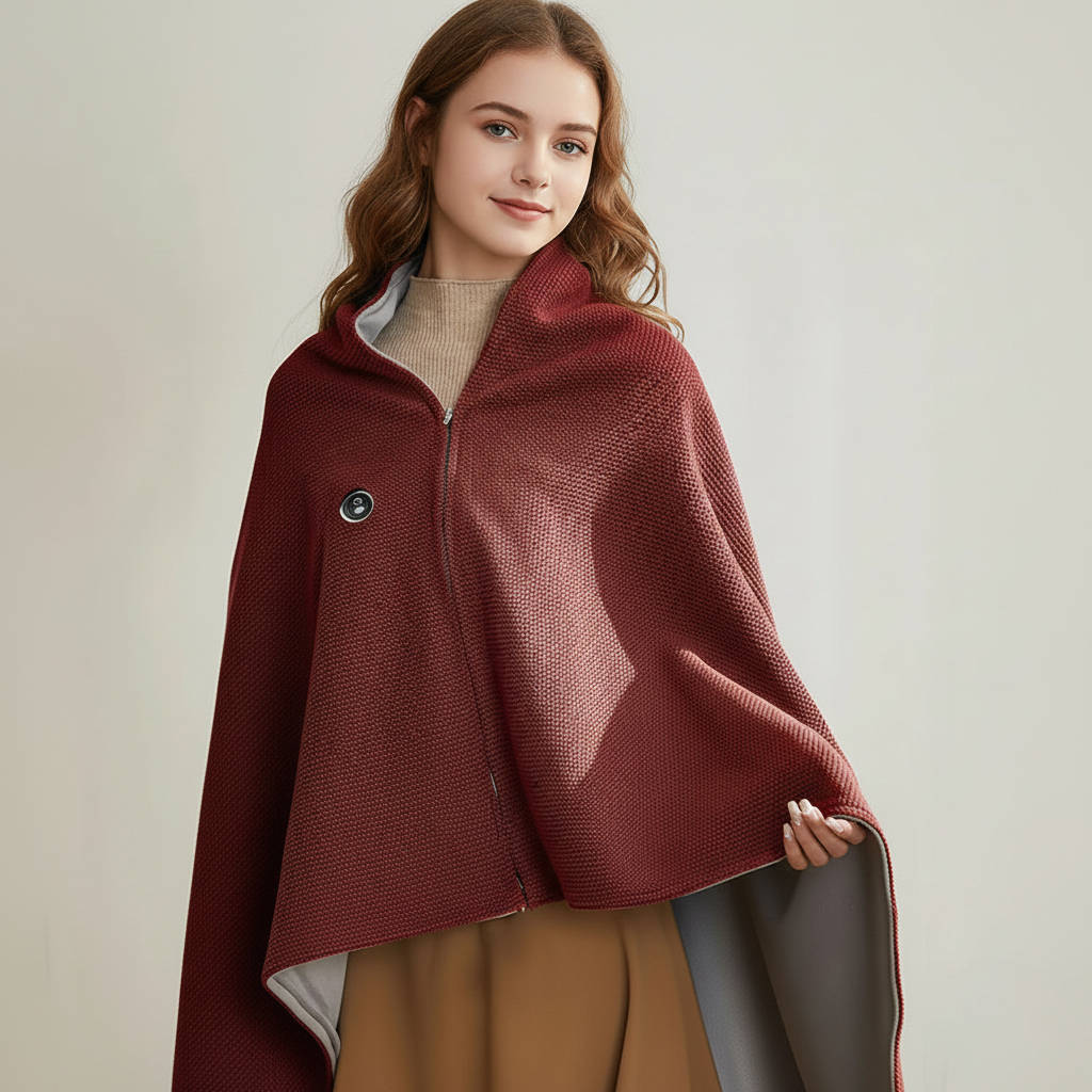 Electric Heating Shawl with 8-Zone Carbon Fiber and 3 Temperature Settings