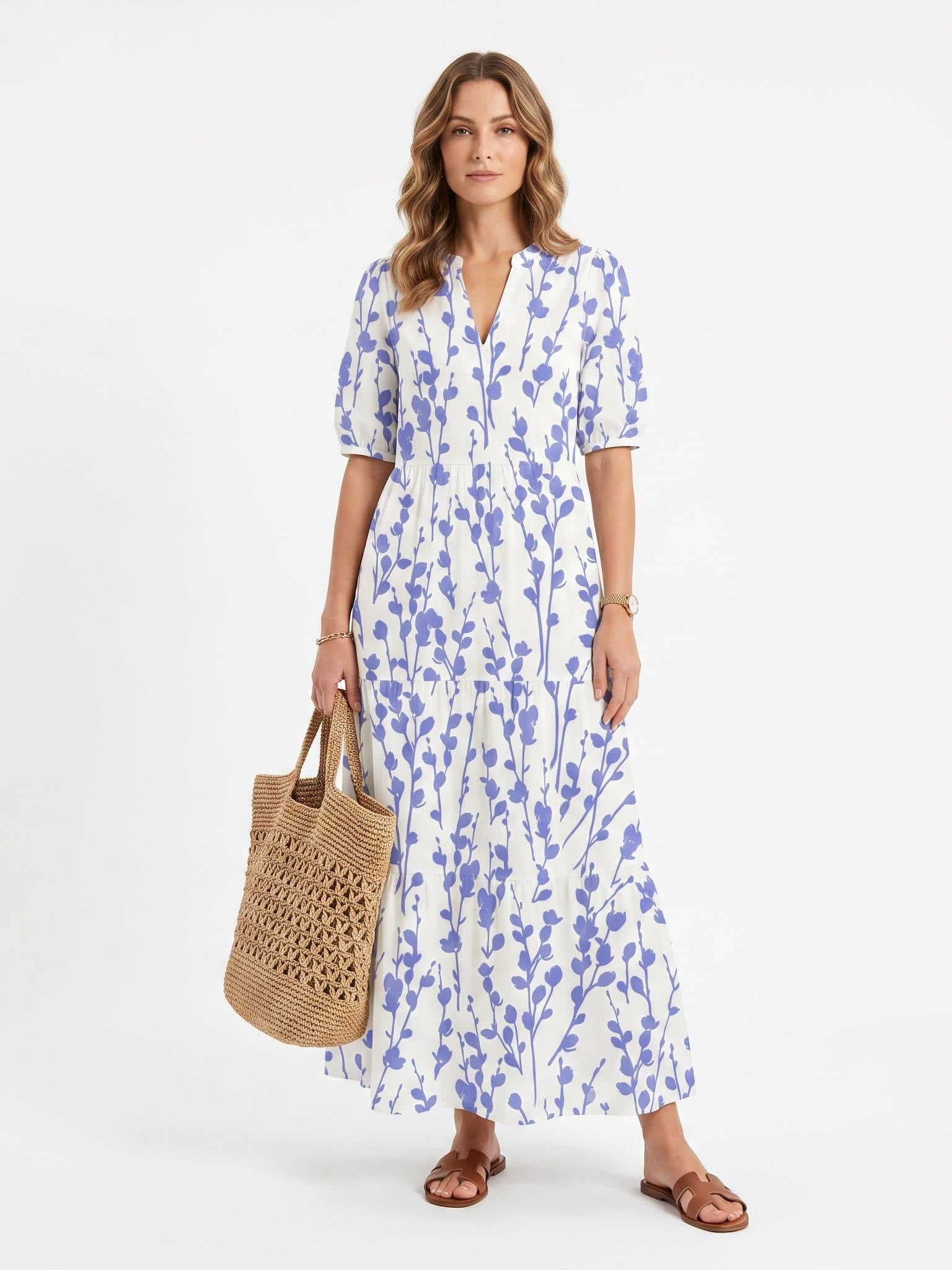 Boho Cover Up Dress, Flowy Casual Dress for Beach Travel and Daily Wear