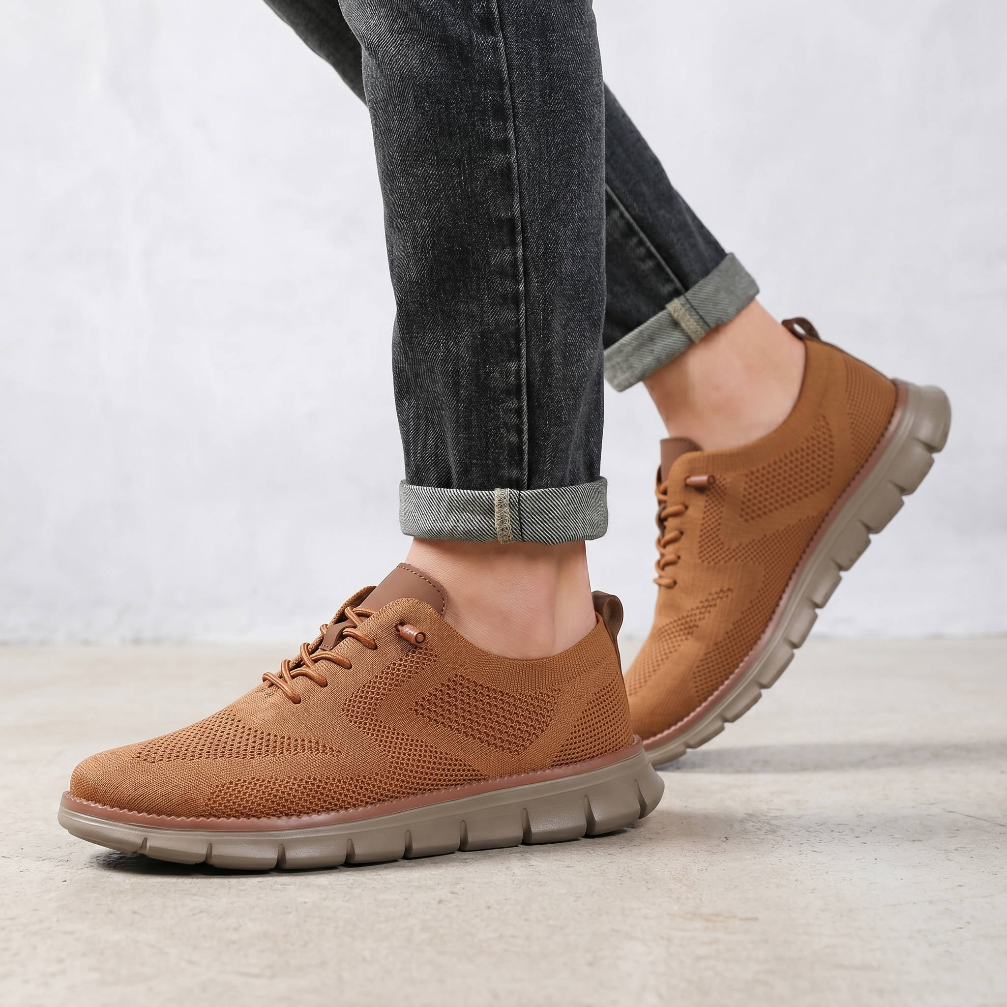 Men's Casual Mesh Sneakers, Breathable Walking Shoes, Lightweight Slip on Comfort Loafers