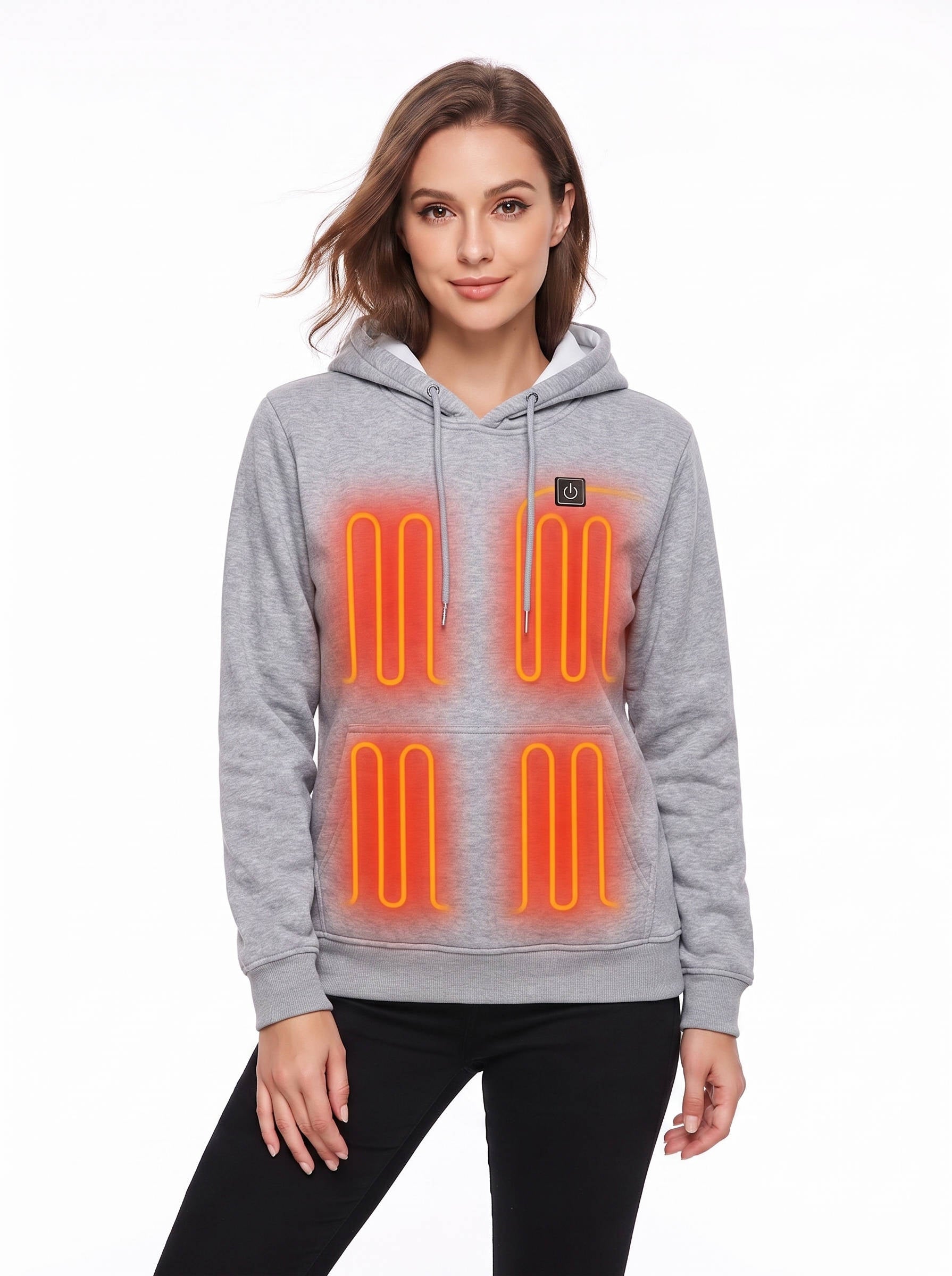 Unisex Heated Hoodie, Battery Powered Pullover Sweatshirt for Men & Women, Electric Heated Clothing