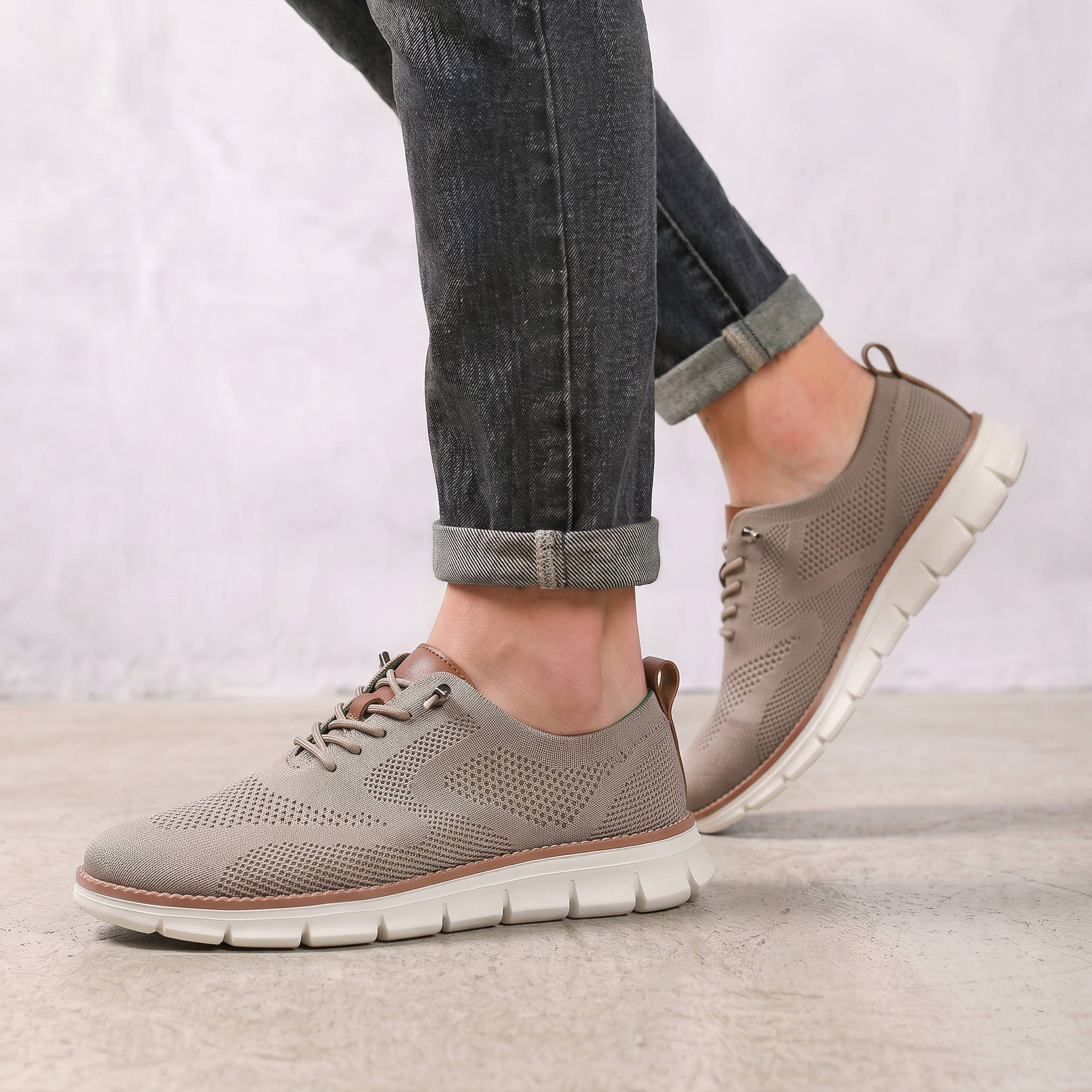 Men's Casual Mesh Sneakers, Breathable Walking Shoes, Lightweight Slip on Comfort Loafers