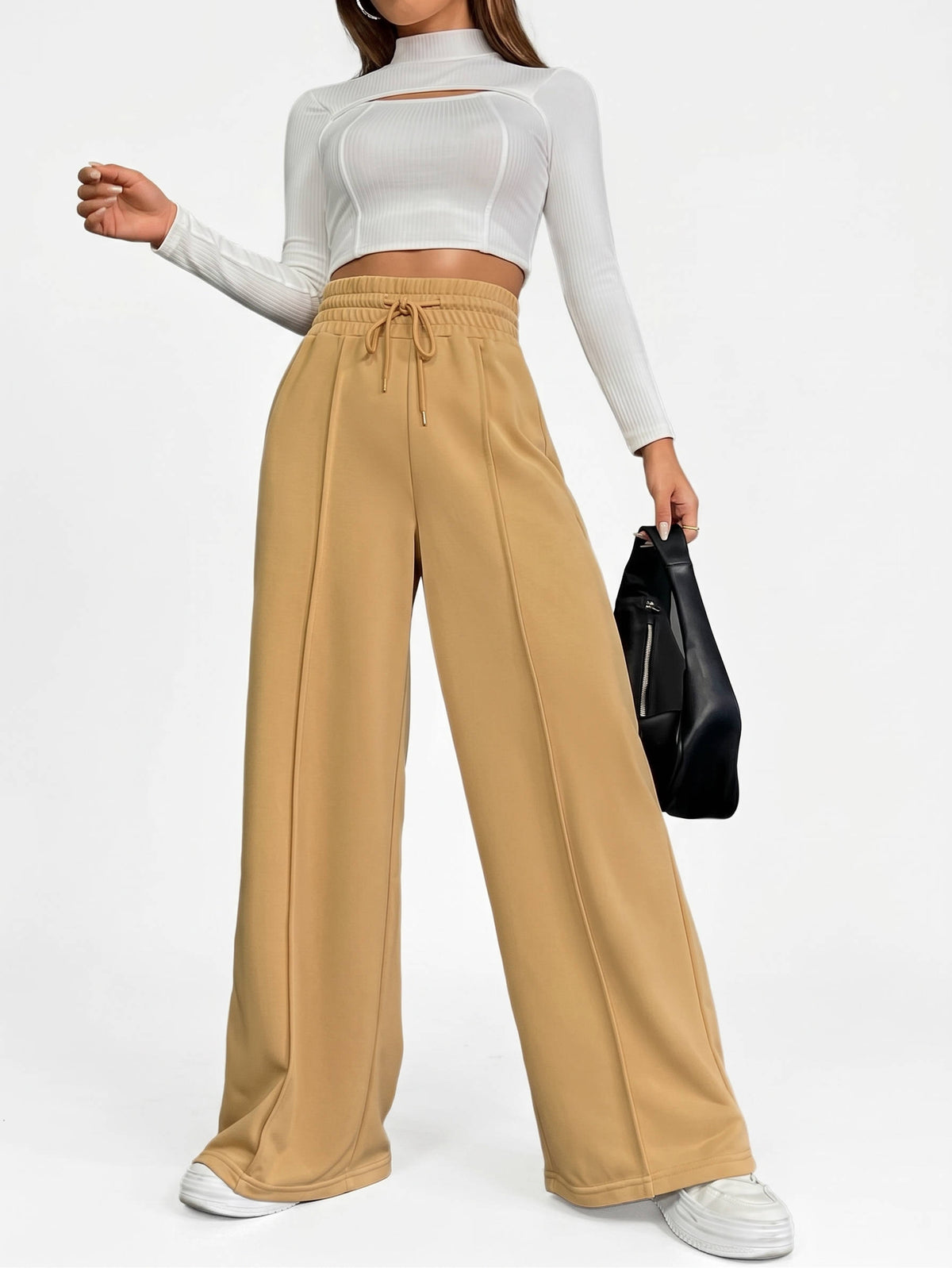 Womens Wide Leg Sweatpants, High Waisted Baggy Sweat Pants for Fall Casual Wear and Comfortable Everyday Outfits