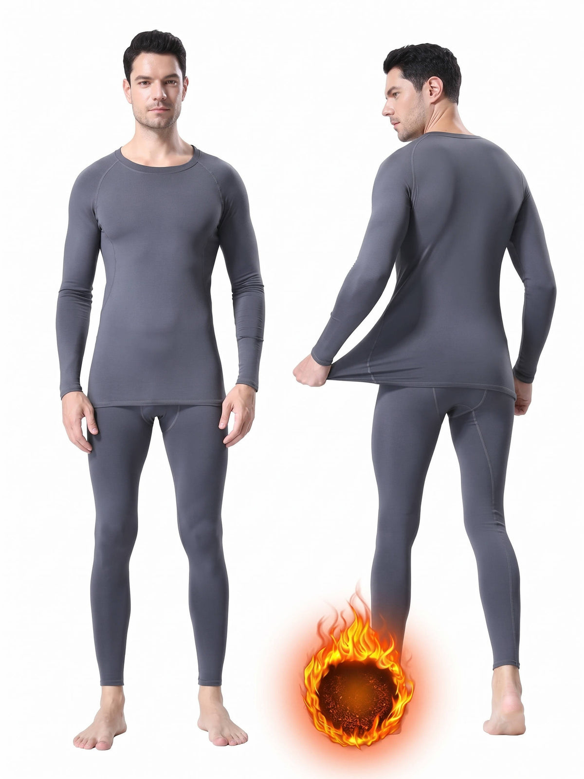 Mens Thermal Underwear, Fleece Lined Long Johns Set for Winter Cold Weather, Warm Base Layer for Outdoor Activities