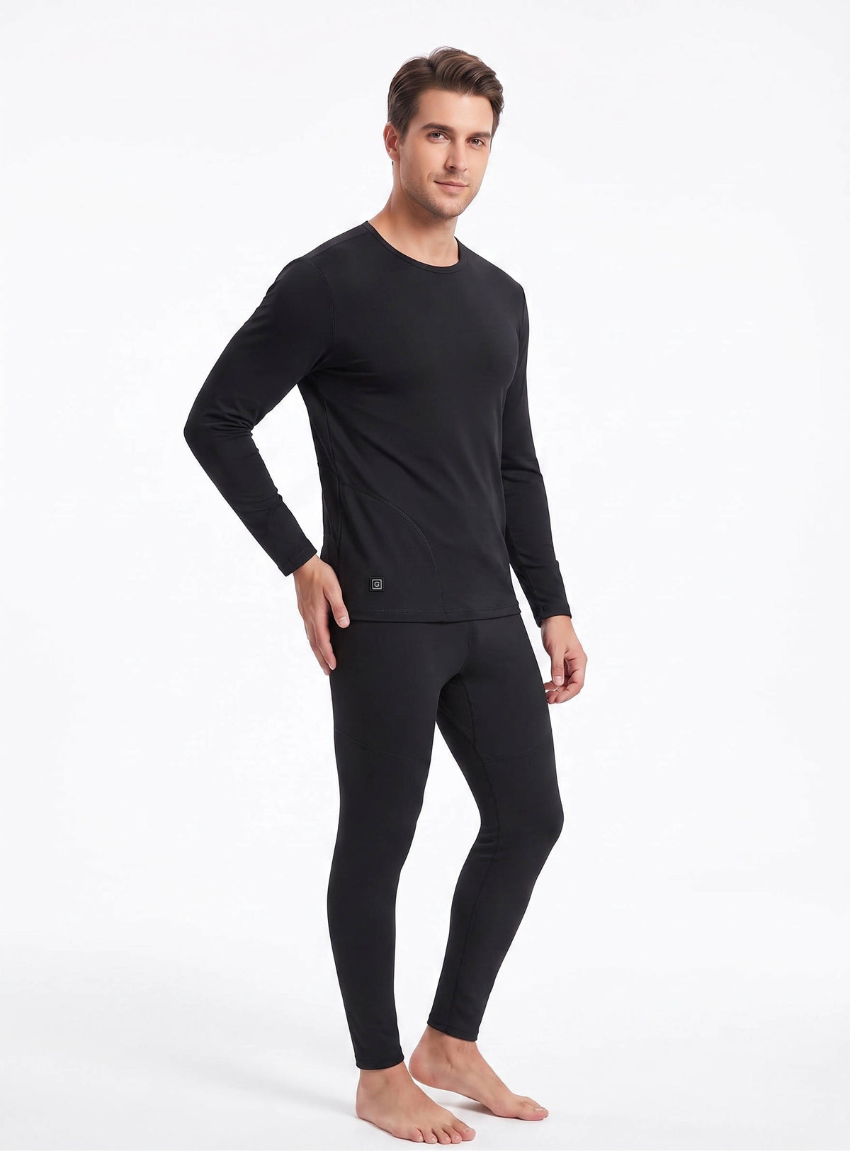 Men's Heated Thermal Underwear Set, 8 Heating Zones, Heated Shirt & Pants with 2×10000mAh Batteries