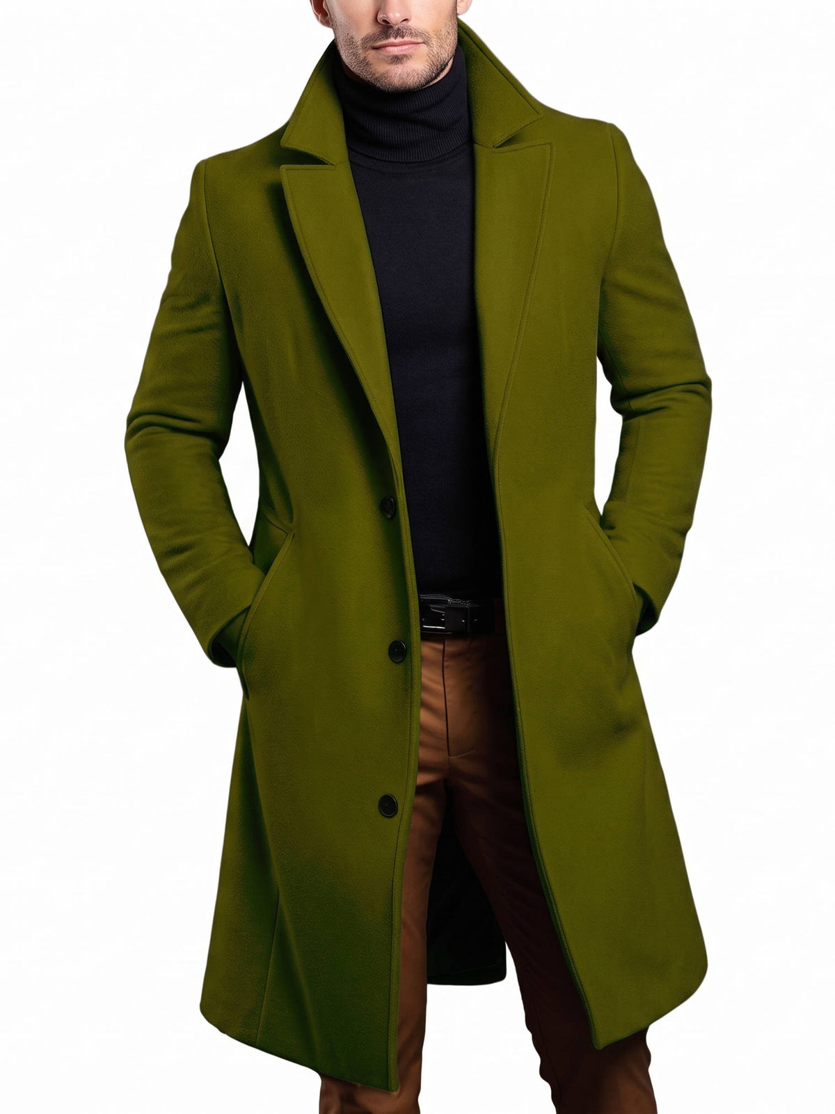 Men's Wool Overcoat, Classic Elegant Winter Coat, Warm Formal Outerwear