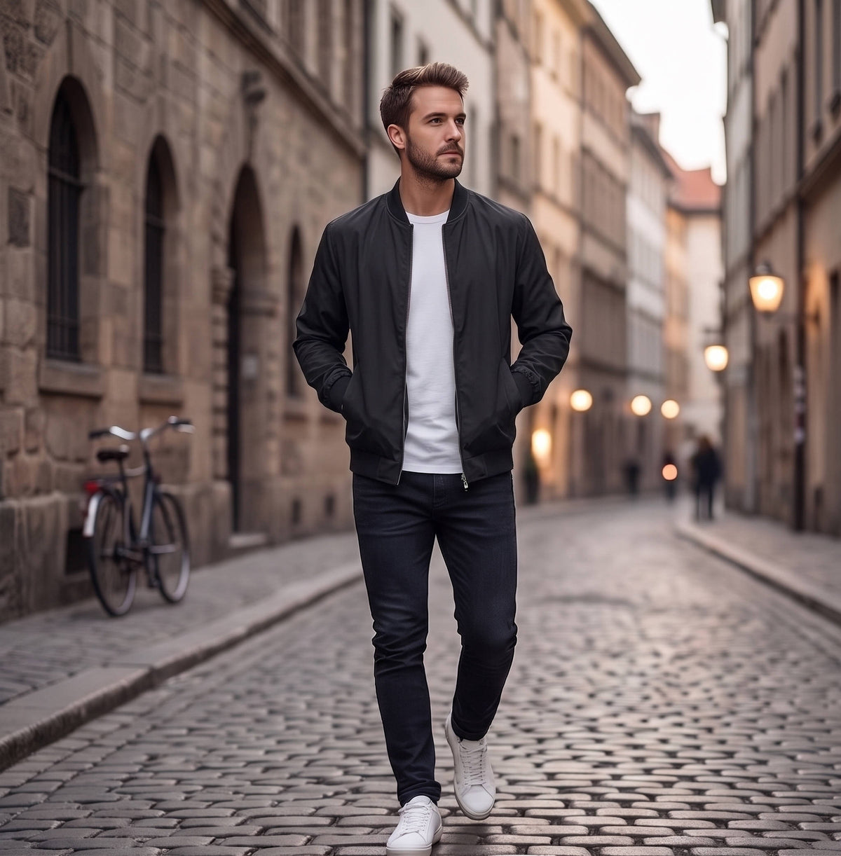 Mens Bomber Jacket, Lightweight Windbreaker Jacket for Spring Fall, Casual Fashion Outerwear