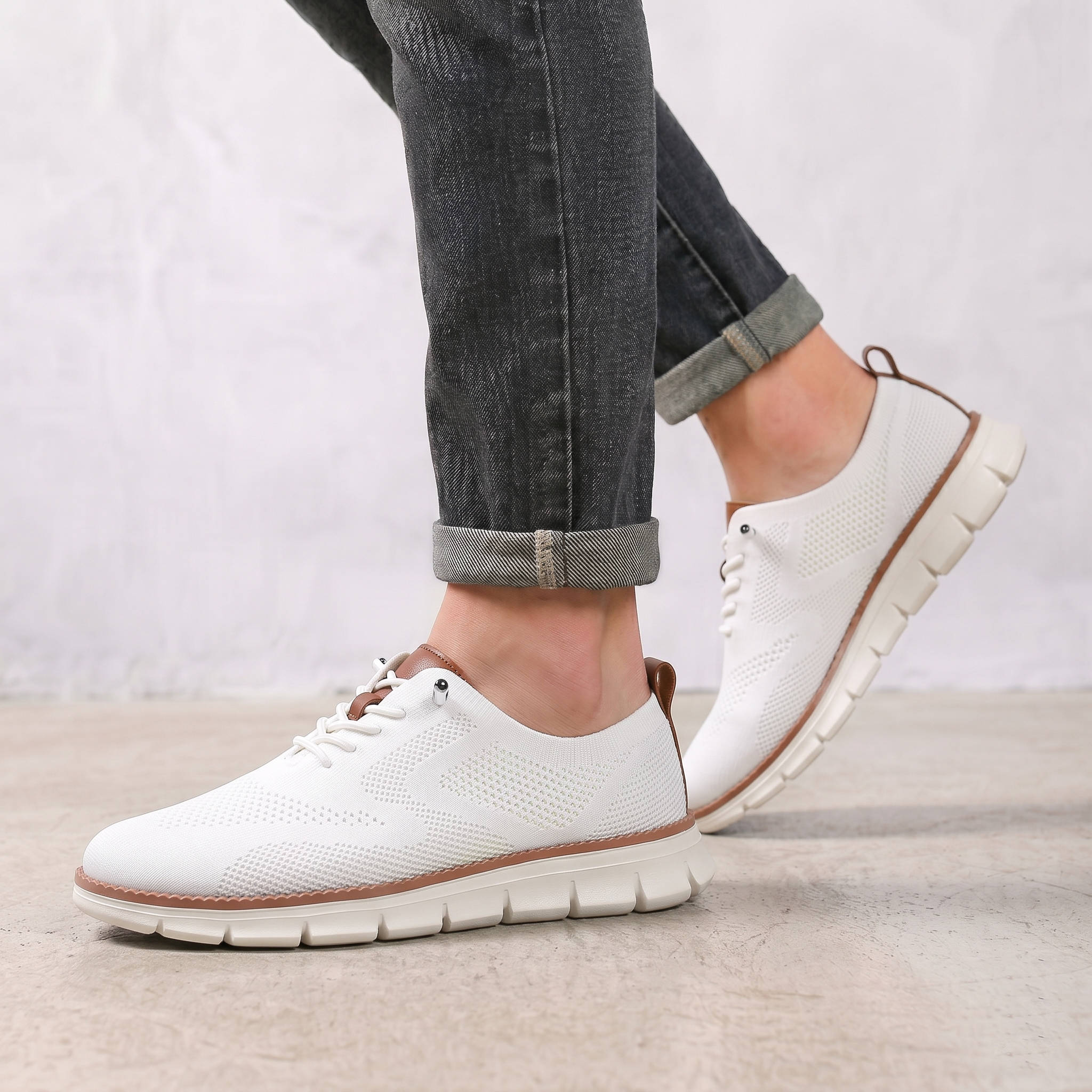 Men's Casual Mesh Sneakers, Breathable Walking Shoes, Lightweight Slip on Comfort Loafers