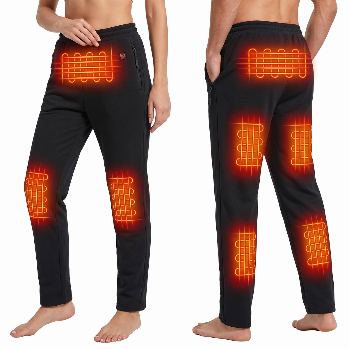 Heated Pants for Men & Women, 8 Heating Zones USB Electric Sweatpants for Winter Warmth