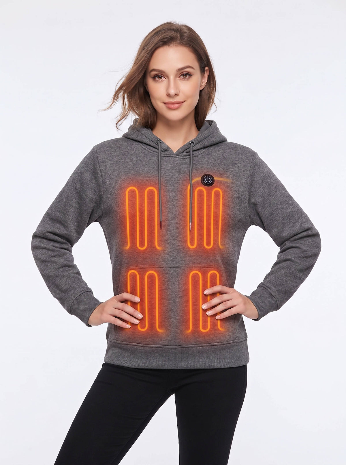 Unisex Heated Hoodie, Battery Powered Pullover Sweatshirt for Men & Women, Electric Heated Clothing