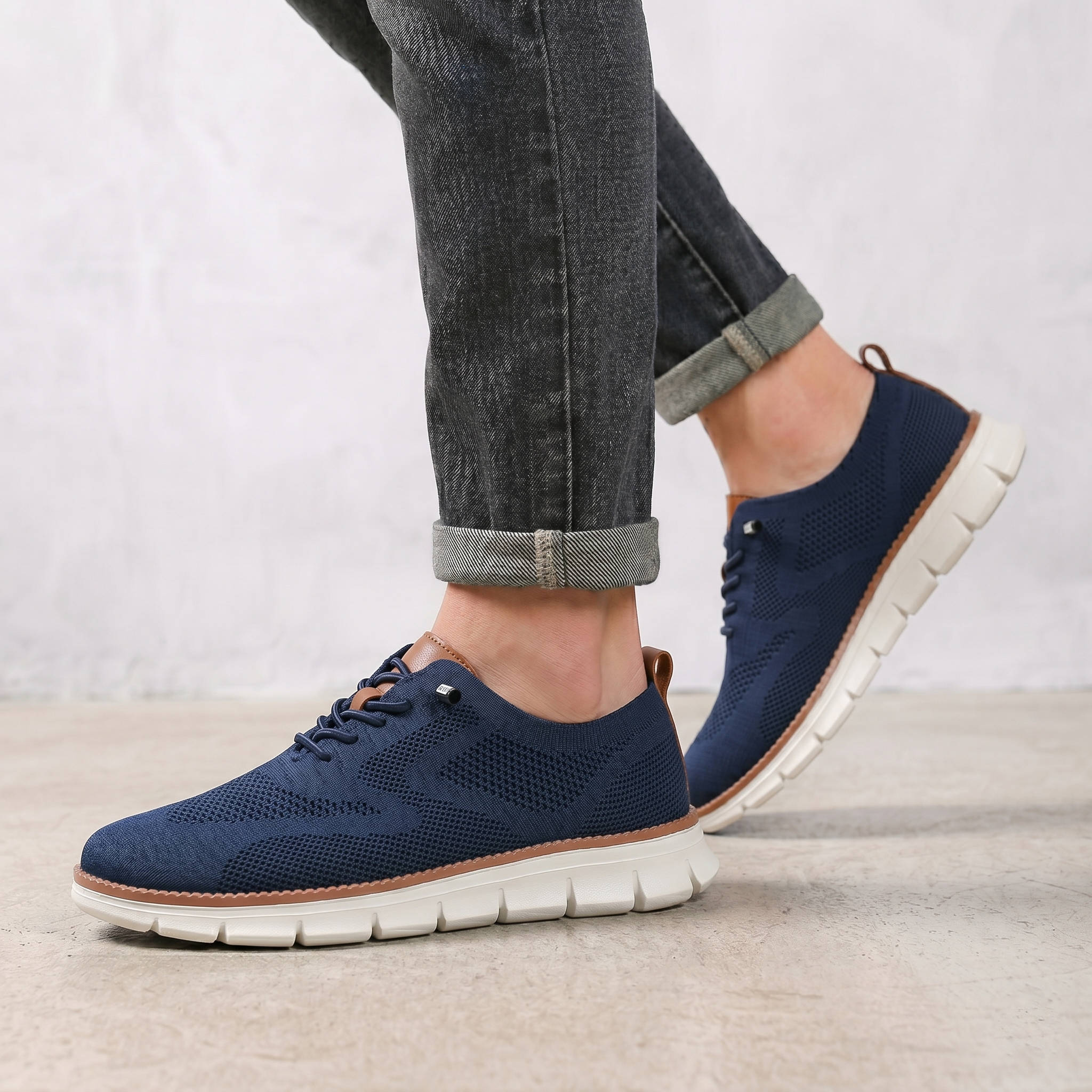 Men's Casual Mesh Sneakers, Breathable Walking Shoes, Lightweight Slip on Comfort Loafers
