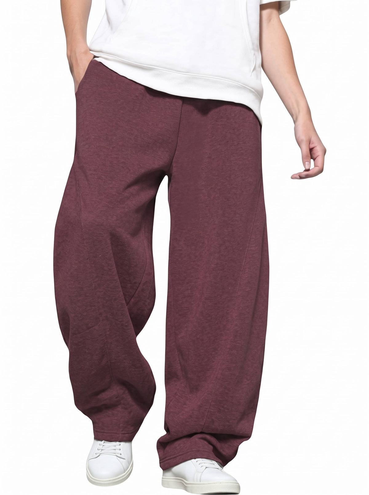 Mens Wide Leg Sweatpants, Baggy Cotton Joggers with Elastic Drawstring Waist and Deep Pockets for Casual Everyday Wear