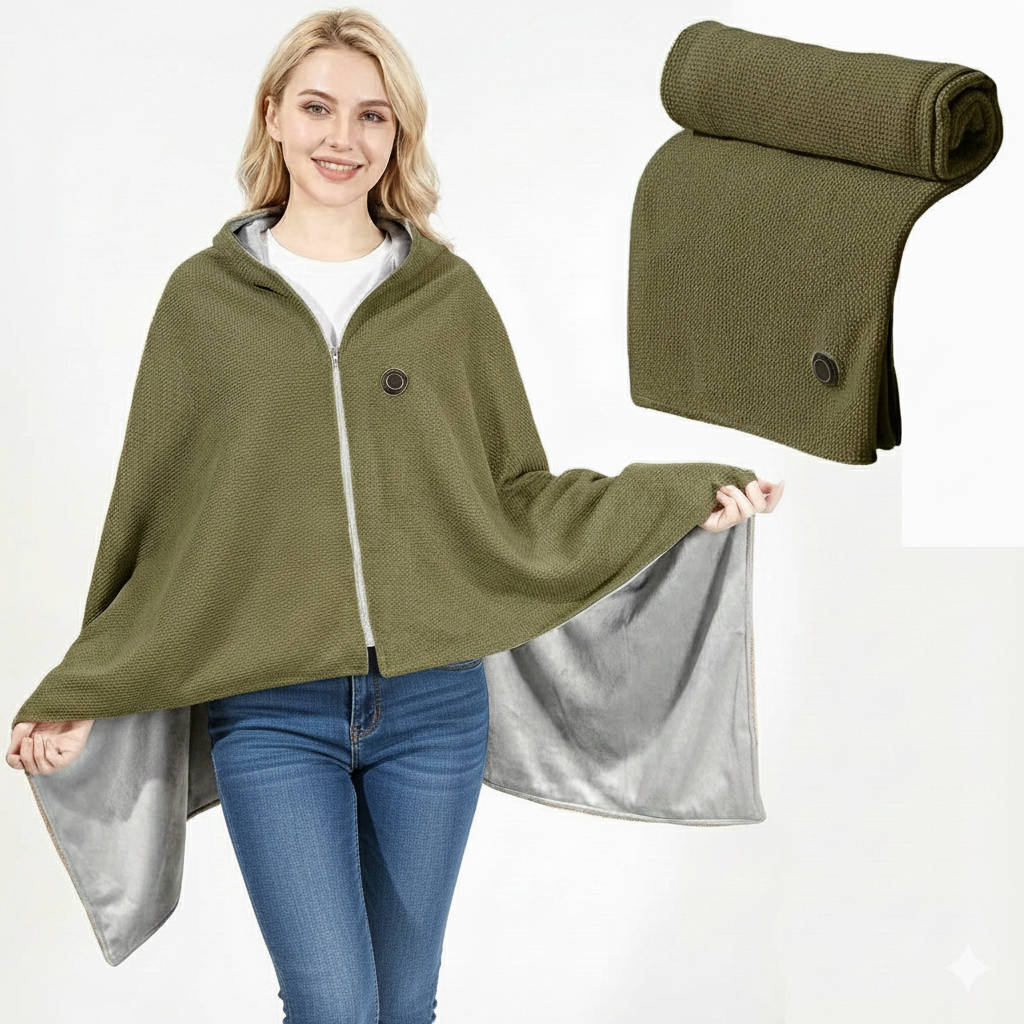 Electric Heating Shawl with 8-Zone Carbon Fiber and 3 Temperature Settings
