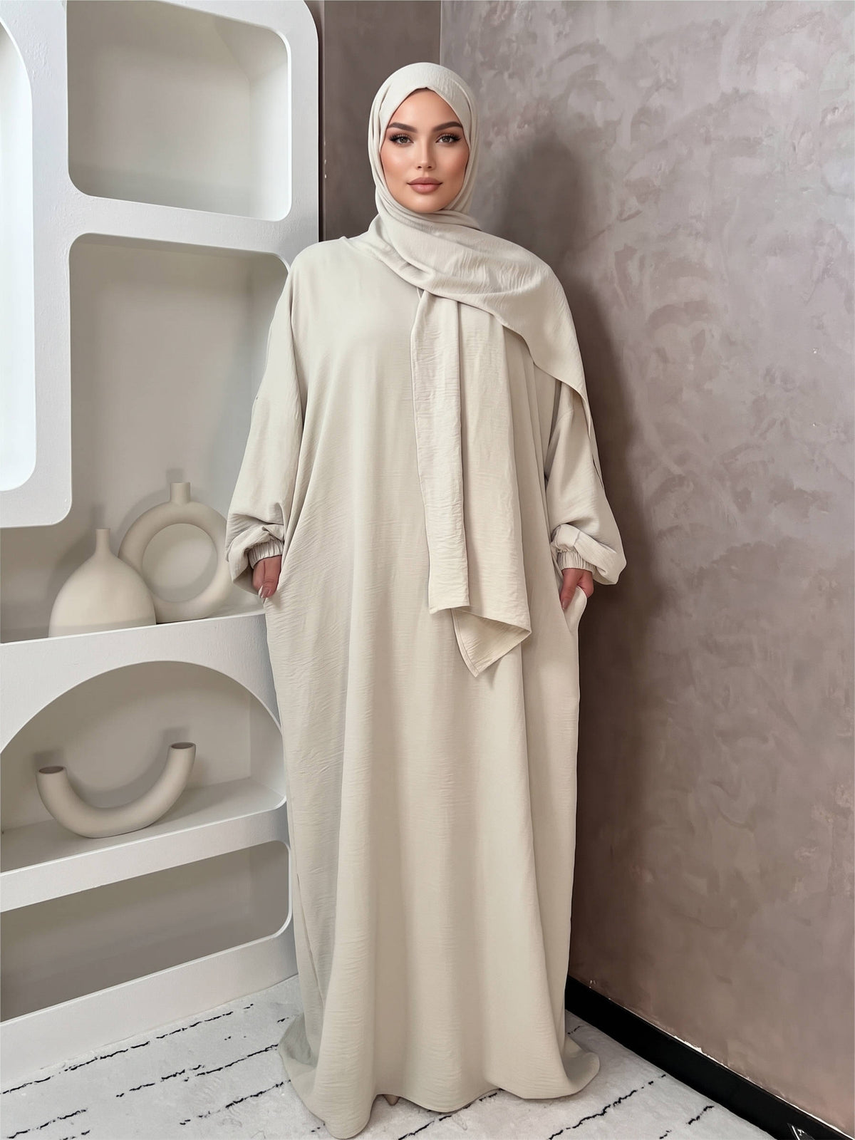Womens Abaya, Hooded Long Sleeve Islamic Abaya, Modest Casual Abaya with Pockets
