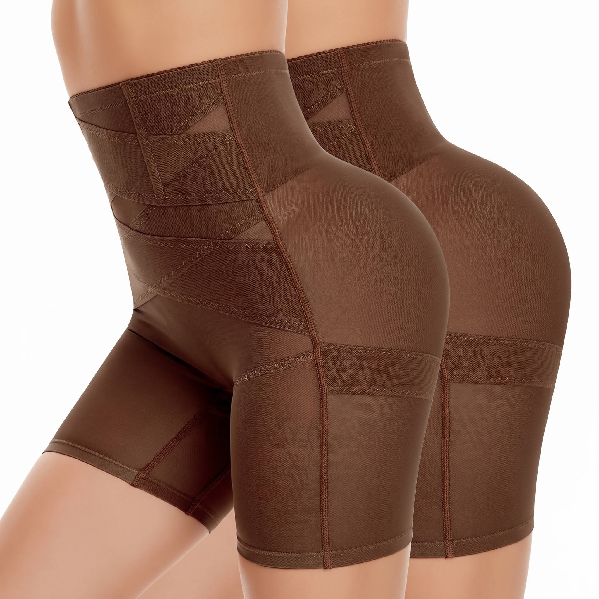 Womens Shapewear Panties, High Stretch Compression Underwear, Solid Color Waist Girdle