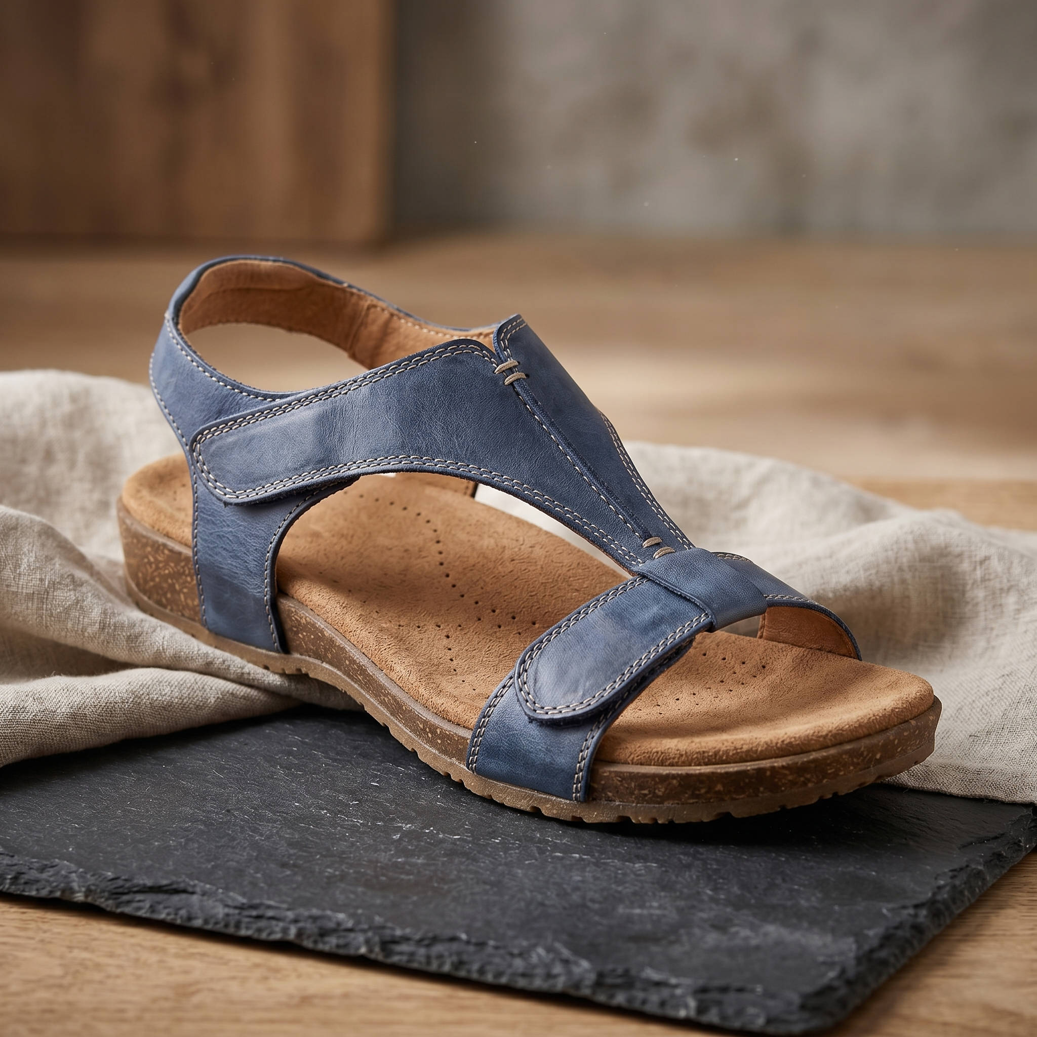 Orthopedic Vegan Leather Sandals, Arch Support Comfort Sandals for Walking and Daily Use