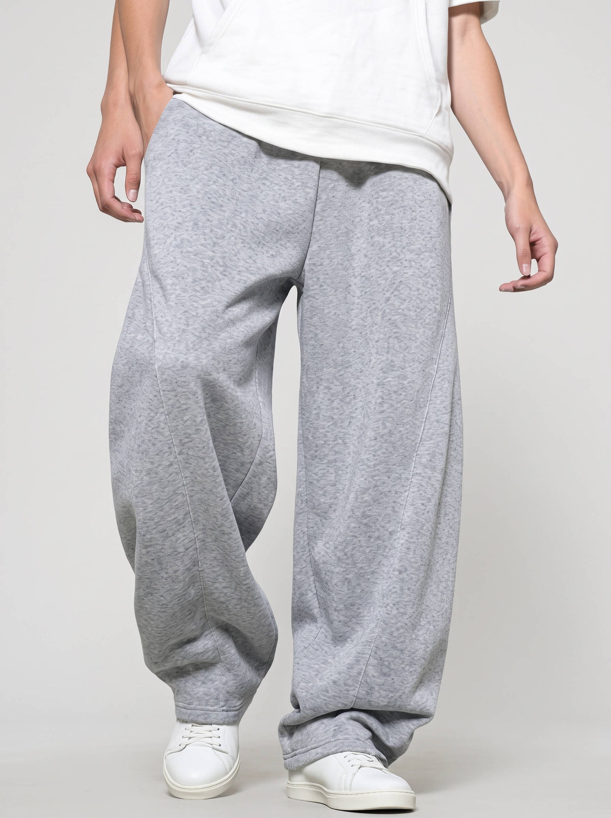 Mens Wide Leg Sweatpants, Baggy Cotton Joggers with Elastic Drawstring Waist and Deep Pockets for Casual Everyday Wear