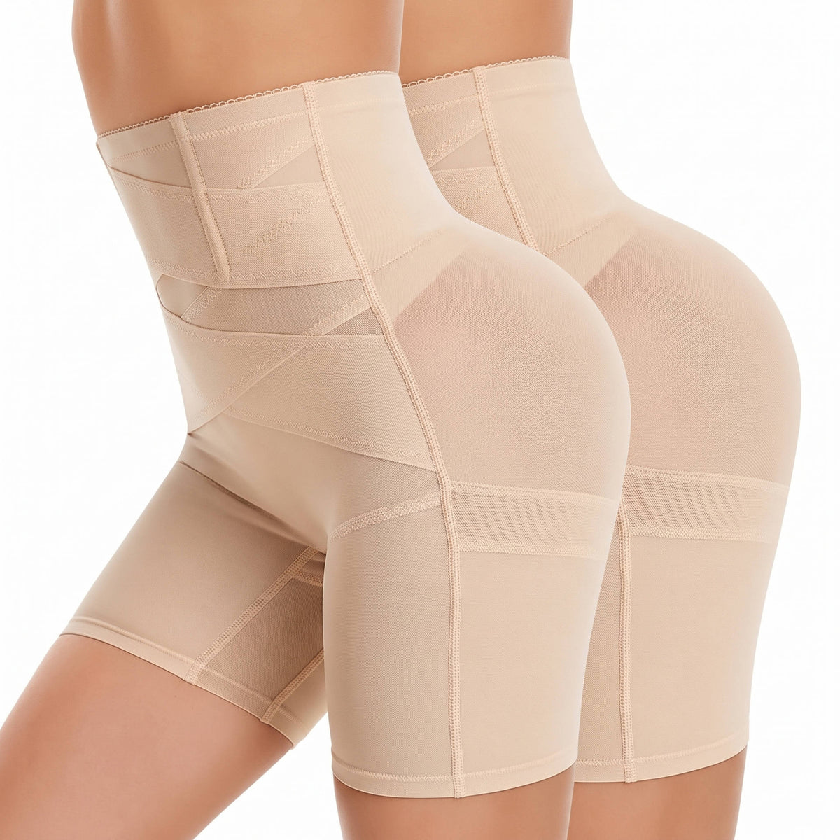 Womens Shapewear Panties, High Stretch Compression Underwear, Solid Color Waist Girdle