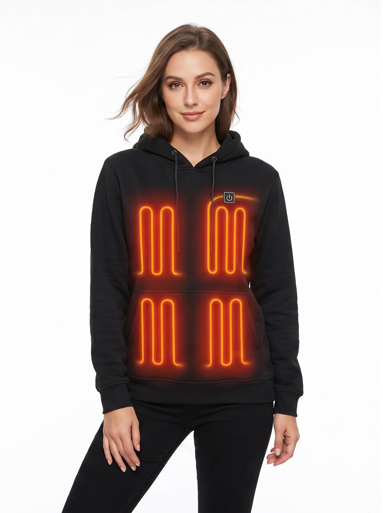 Unisex Heated Hoodie, Battery Powered Pullover Sweatshirt for Men & Women, Electric Heated Clothing