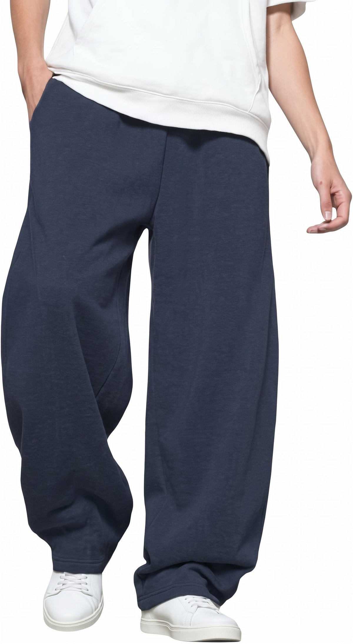 Mens Wide Leg Sweatpants, Baggy Cotton Joggers with Elastic Drawstring Waist and Deep Pockets for Casual Everyday Wear
