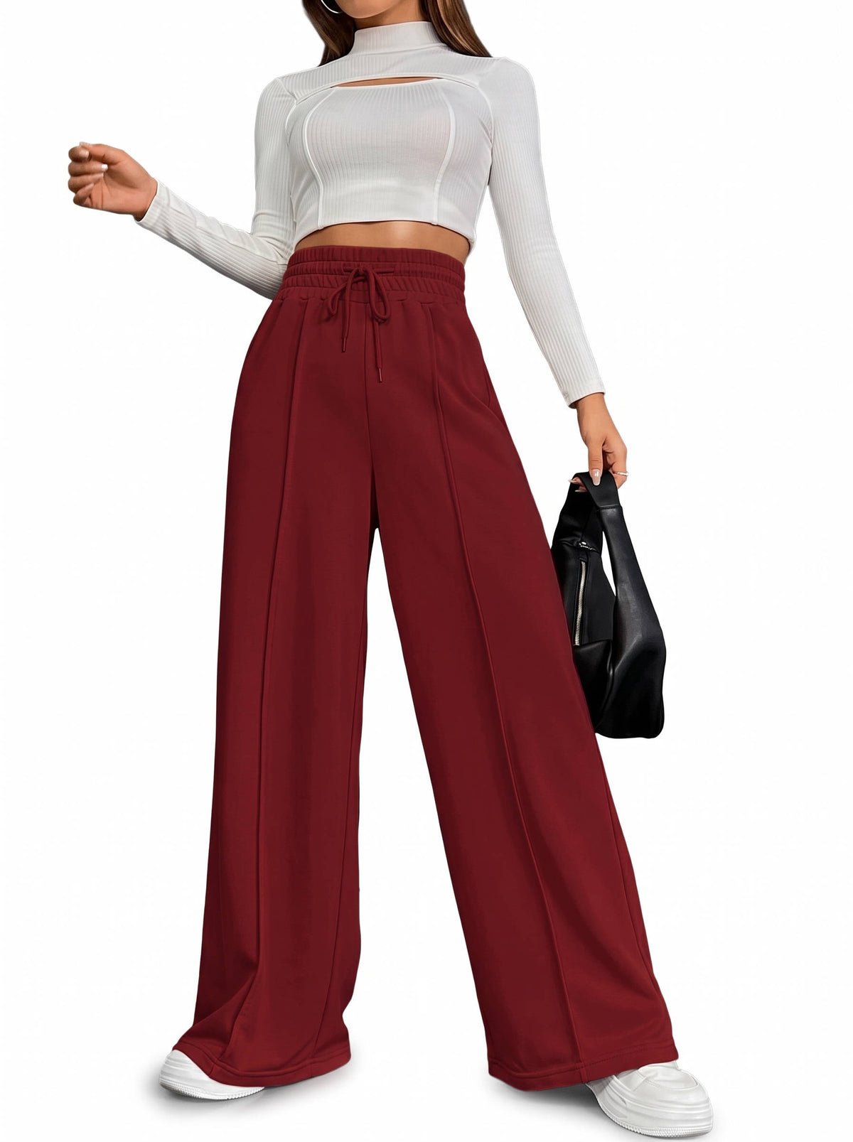 Womens Wide Leg Sweatpants, High Waisted Baggy Sweat Pants for Fall Casual Wear and Comfortable Everyday Outfits