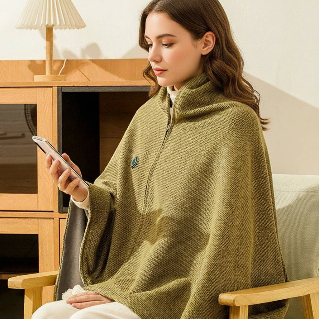 Electric Heating Shawl with 8-Zone Carbon Fiber and 3 Temperature Settings