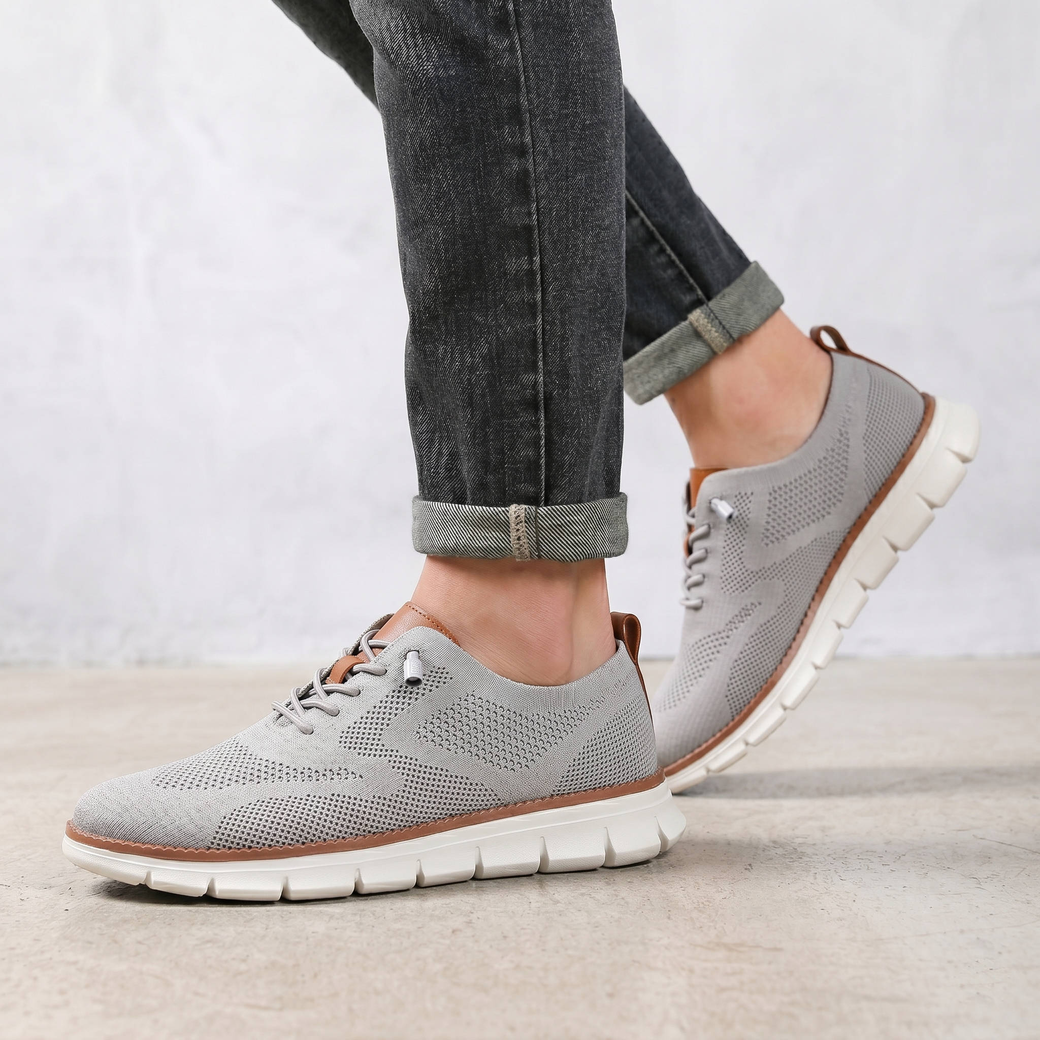 Men's Casual Mesh Sneakers, Breathable Walking Shoes, Lightweight Slip on Comfort Loafers