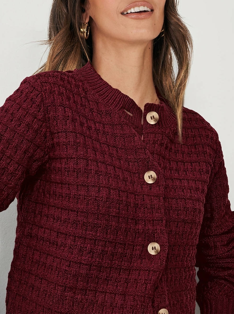 Womens Fall Lightweight Cardigan Sweater, Cozy Knit Cotton Long Sleeve Button Up Open Front