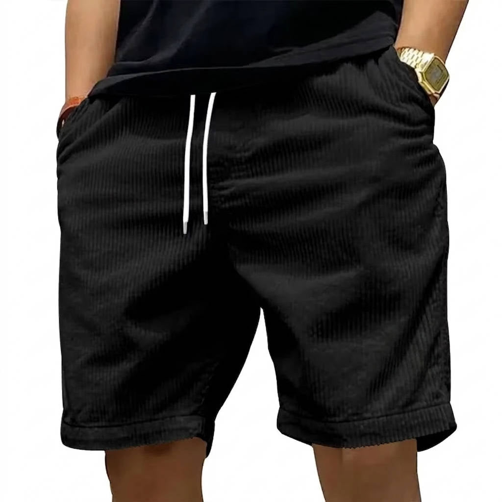 Mens Corduroy Shorts, Vintage Casual Cargo Shorts, Loose Fit Streetwear with Pockets