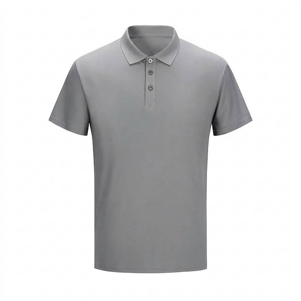 Men's Casual Polo Shirt, Business Casual Short Sleeve Tee, Lightweight Slim Fit Solid Color Polo Top